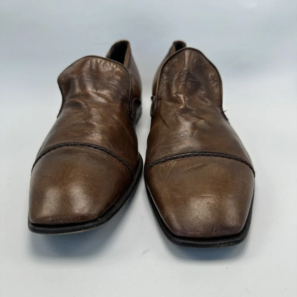GORDON RUSH Men's Brown Soft Leather Shoes Slip On Loafers Size‎ 8